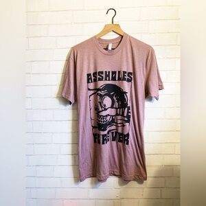 Men’s Unisex Soft Lavender Black A*holes Live Forever Skull 💀 Rare Graphic Tee